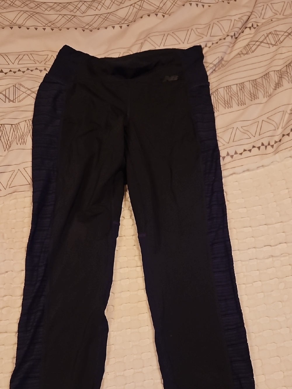 New Balance Black Leggings With Mesh Side Panels